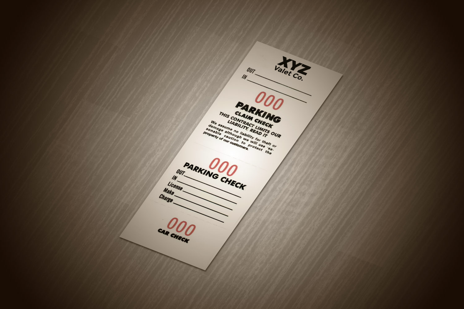 Valet Parking Tickets