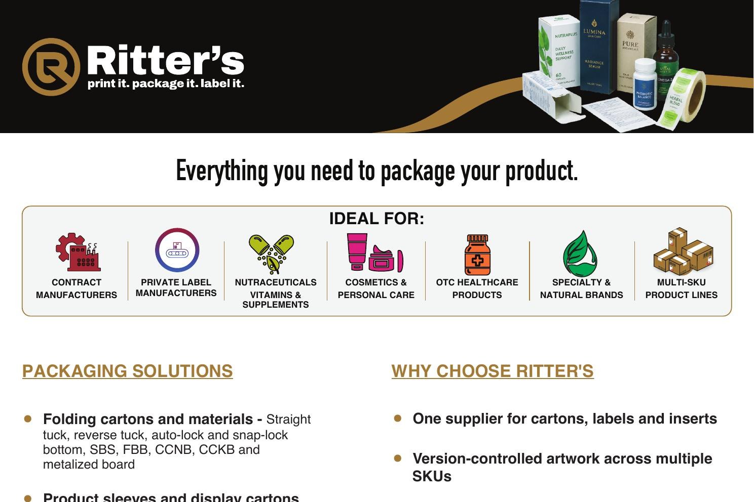Ritter’s Packaging & Labels Brochure